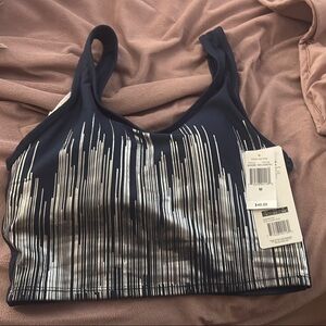 Chic Blue and Silver Crop Top
